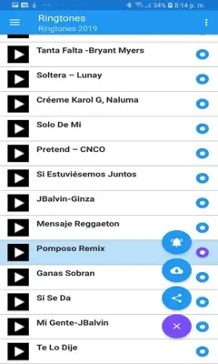 Ringtones Reggaeton android App screenshot 1